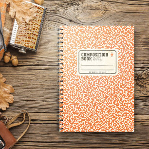 Cuaderno bloc de notas de composición de naranja