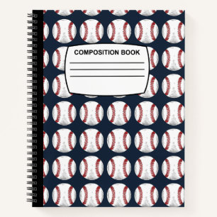 Cuaderno Bloc de notas de composición en espiral de béisbol