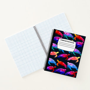 Cuaderno Bloc de notas de composición en espiral de tortuga