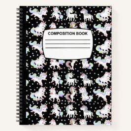Cuaderno bloc de notas de composición en espiral de unicorn