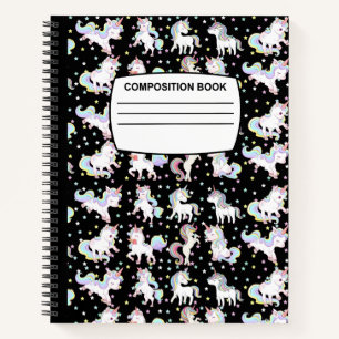 Cuaderno bloc de notas de composición en espiral de unicorn