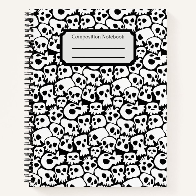 Cuaderno Bloc de notas de composición Skulls (Anverso)