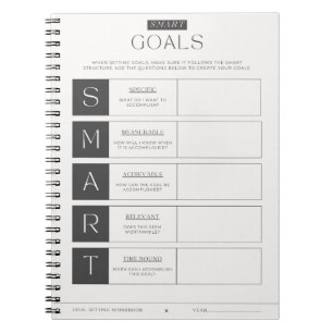 Cuaderno bloc de notas de configuración de objetivos