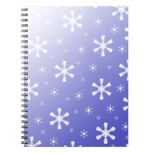 Cuaderno Bloc de notas de copo de nieve azul (Frente)