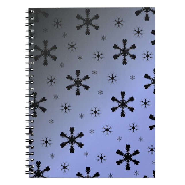 Cuaderno Bloc de notas de copos de nieve oscuro (Frente)