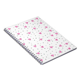 Cuaderno Bloc de notas de corazones rosados