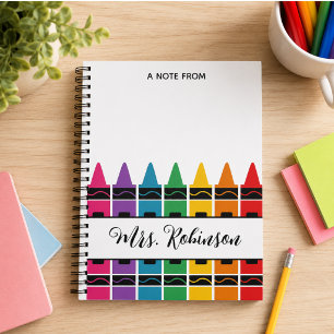 Cuaderno Bloc de notas de crayones de arcoíris para agradec