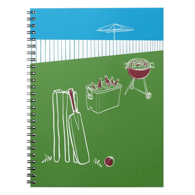 Cuaderno Bloc de notas de críquet en tiempo libre (Frente)