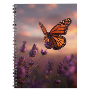 Cuaderno Bloc de notas de cristal de lavanda monarca