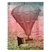 Bloc de notas de cubierta dura con globo de vapor