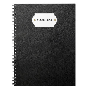 Cuaderno bloc de notas de cuero negro