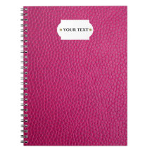 bloc de notas de cuero rosa