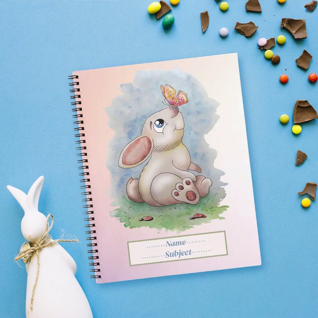 Cuaderno Bloc de notas de cutis acuáticas (Cute watercolors bunny Notebook
)