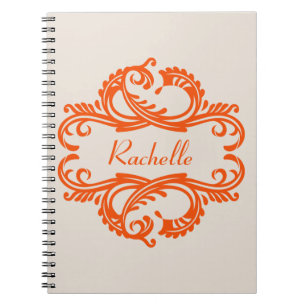 Cuaderno Bloc de notas de damasco de Moda de naranja