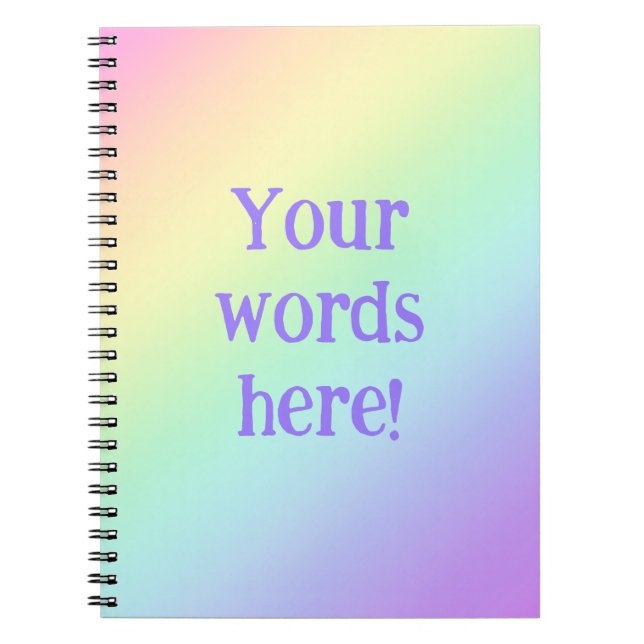 Cuaderno Bloc de notas de degradado de arcoiris personaliza (Frente)
