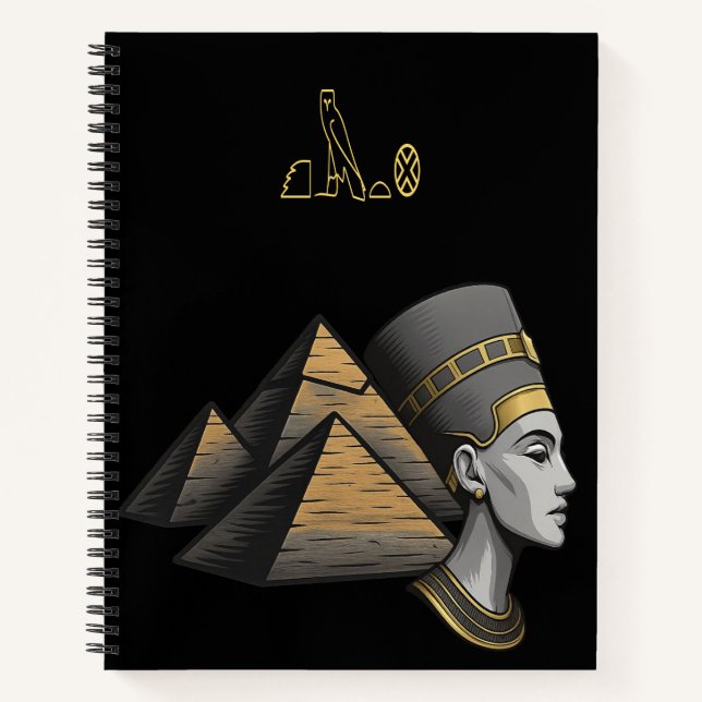 Cuaderno Bloc de notas de desplazamiento egipcio (Anverso)