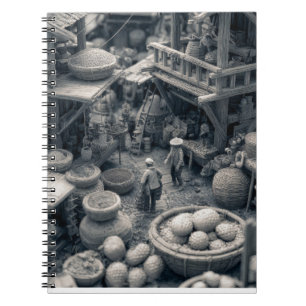 Cuaderno Bloc de notas de detalle de la cesta de escenas de
