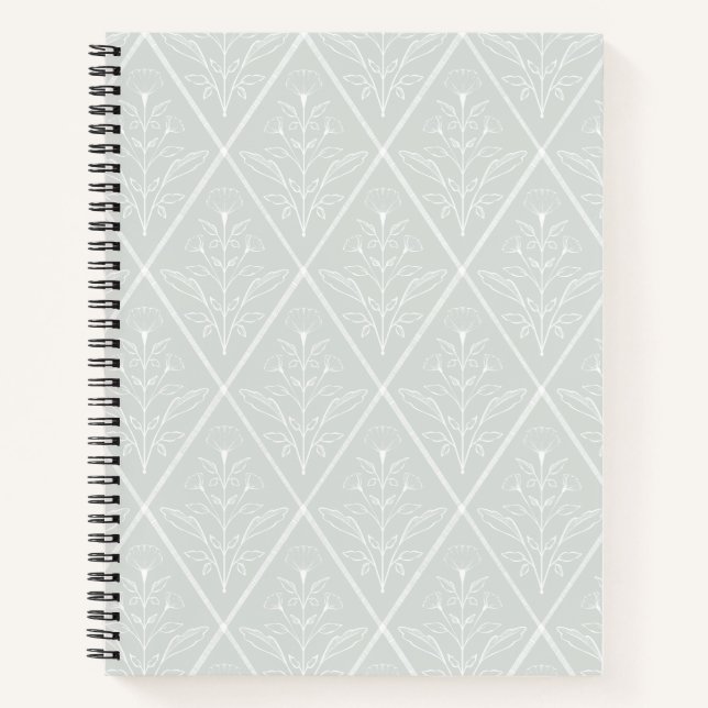 Cuaderno Bloc de notas de diamante floral (Anverso)