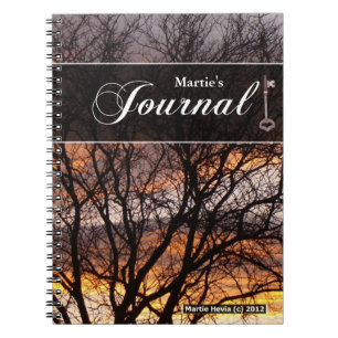 Cuaderno Bloc de notas de diario - Árbol de atardecer