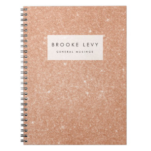 Cuaderno bloc de notas de diario personalizado de purpurina