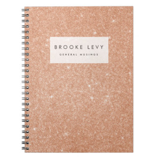 Cuaderno bloc de notas de diario personalizado de purpurina