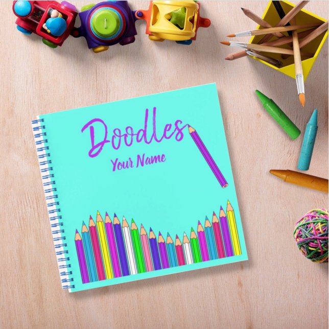 Cuaderno Bloc de notas de dibujo de carátulas (Crayons Notebook)