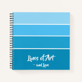 Cuaderno Bloc de notas de dibujo de degradado azul suave