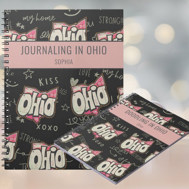 Cuaderno Bloc de notas de dibujo en negro rosa de Ohio (Subido por el creador)