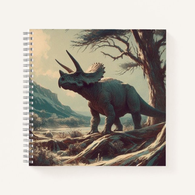 Cuaderno Bloc de notas de dinosaurios de Triceratops (Anverso)