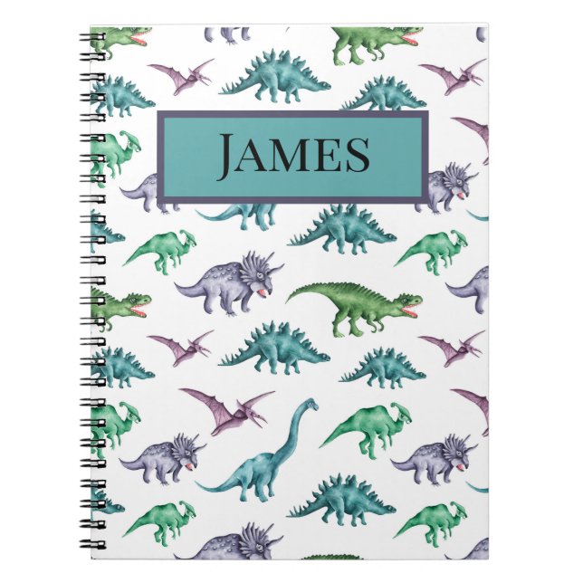 Cuaderno Bloc de notas de dinosaurios para niños (Frente)