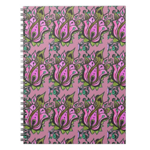 Cuaderno bloc de notas de diseño de flores