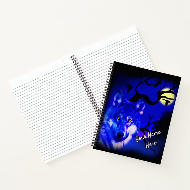 Cuaderno bloc de notas de diseño de lobo (Interior)