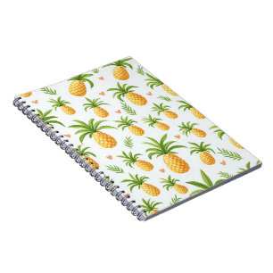 Cuaderno bloc de notas de diseño de patrón de piña