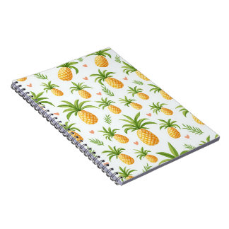 Cuaderno bloc de notas de diseño de patrón de piña