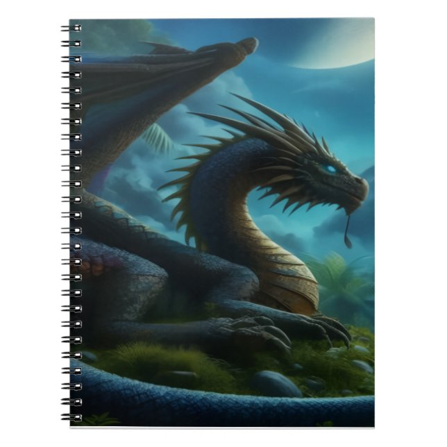 Cuaderno Bloc de notas de dragón azul (Frente)