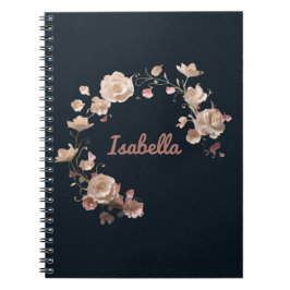 Cuaderno Bloc de notas de elegancia floral personalizada