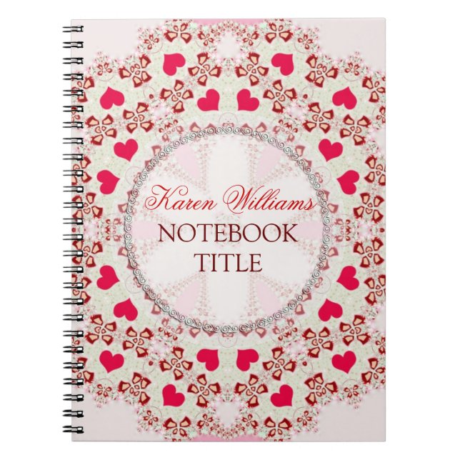Cuaderno Bloc de notas de encaje del país de los corazones  (Frente)