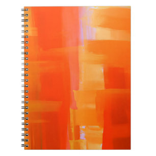 Cuaderno Bloc de notas de energía rojo intenso Naranja abst