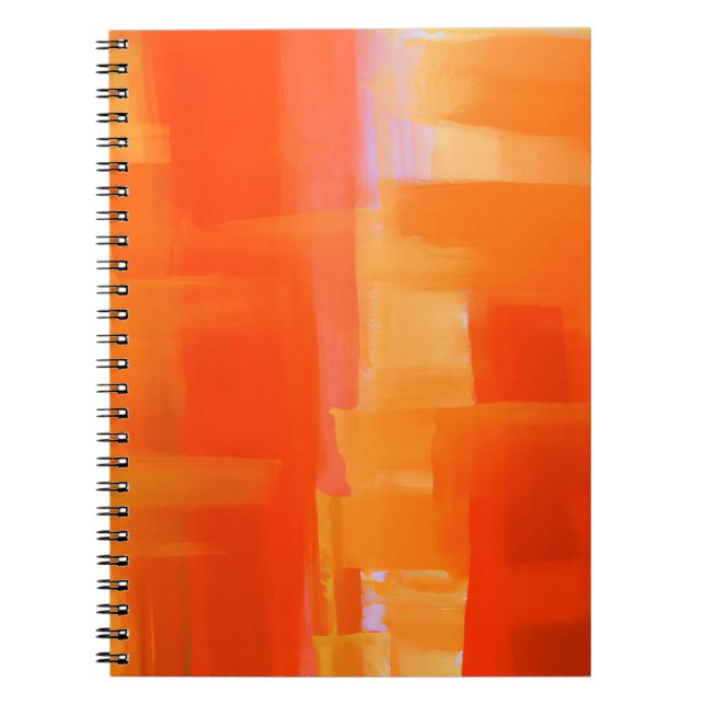 Cuaderno Bloc de notas de energía rojo intenso Naranja abst (Frente)