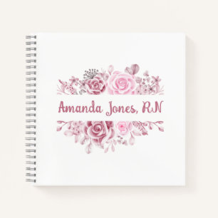 Cuaderno Bloc de notas de Enfermería floral