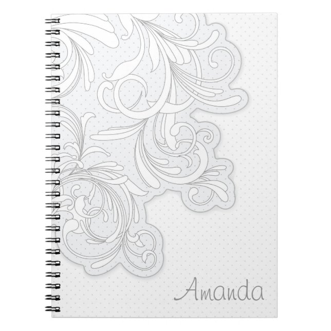 Cuaderno Bloc de notas de esbozo con flores (Frente)