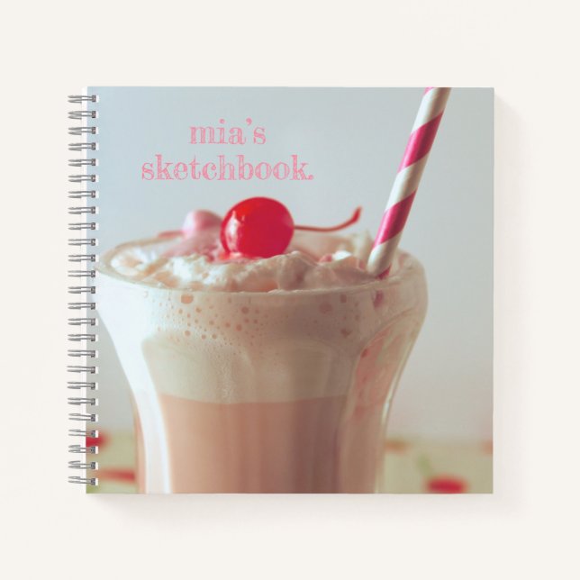 Cuaderno Bloc de notas de esbozo de personalizable Milkshak (Anverso)