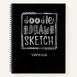 Cuaderno Bloc de notas de esbozo negro personalizado