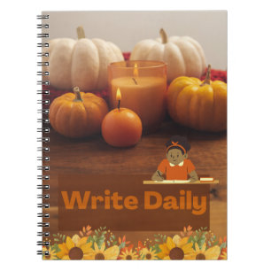 Cuaderno Bloc de notas de escritura de otoño - Chica