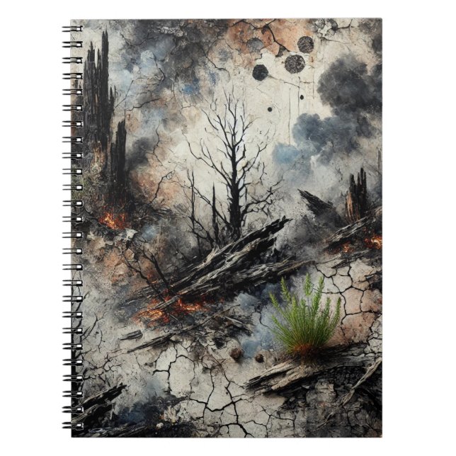 Cuaderno Bloc de notas de espiral artística para incendios  (Frente)