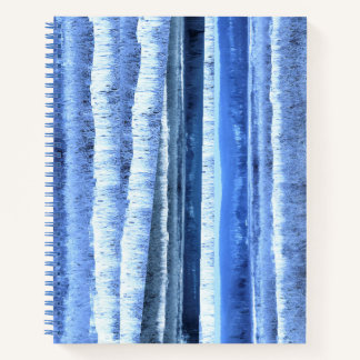 Cuaderno Bloc de notas de espiral azul blanco de invierno