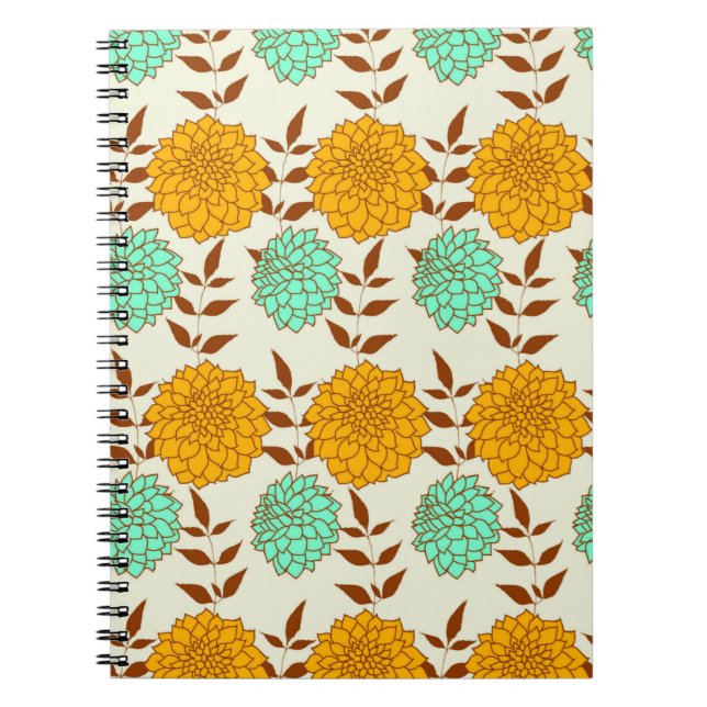 Cuaderno Bloc de notas de espiral con flores de primavera (Frente)