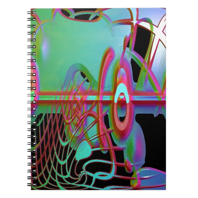 Cuaderno Bloc de notas de espiral de alternancia abstracta (Frente)