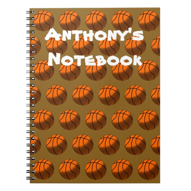 Cuaderno Bloc de notas de espiral de baloncesto (Frente)