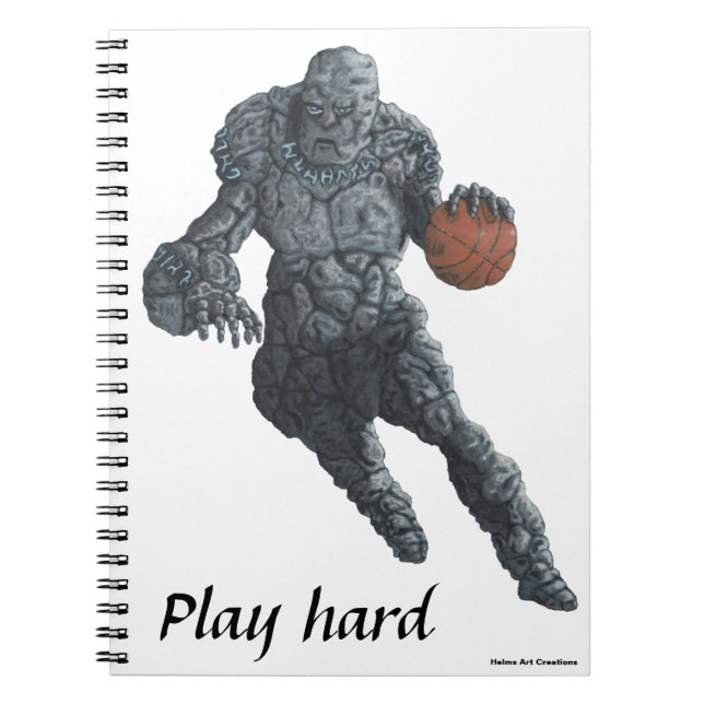 Cuaderno Bloc de notas de espiral de básquetbol en Stone Go (Frente)